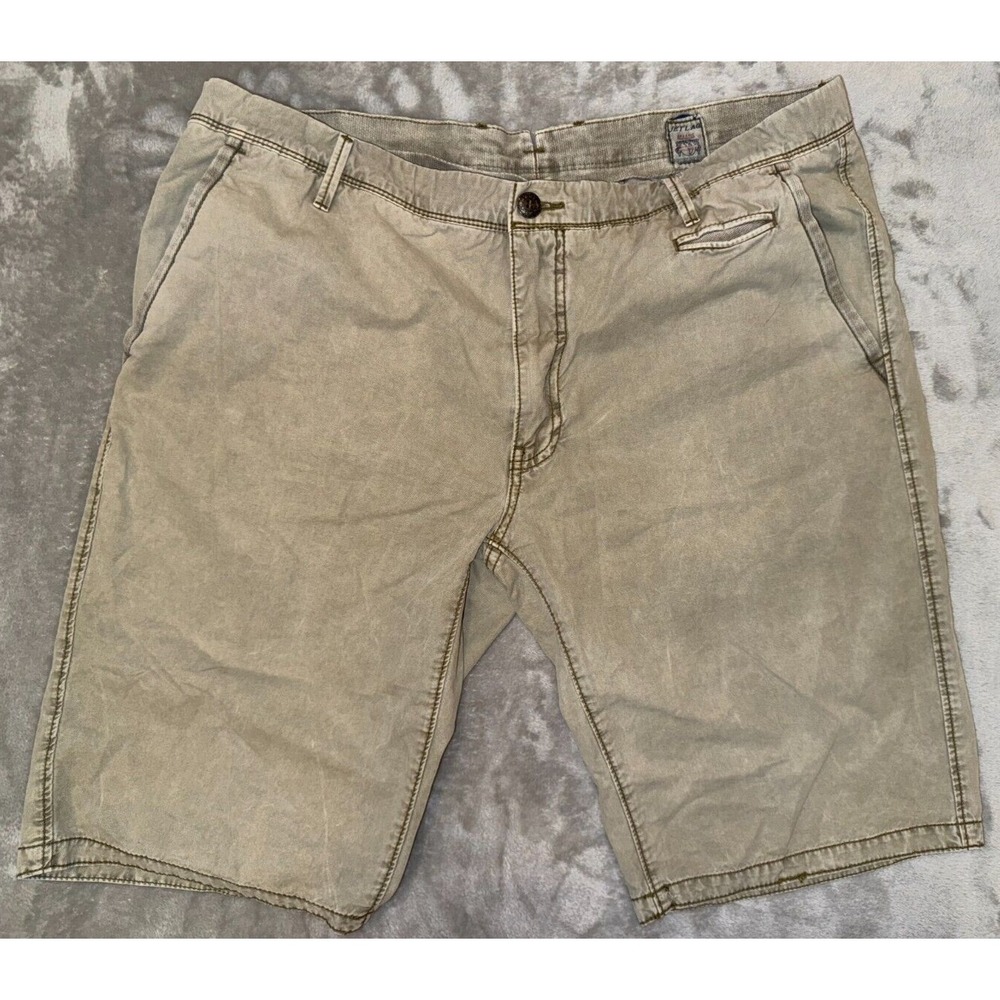 Jet Lag Shorts Men's 38 Beige Sandwashed Slit Pocket Flap Pockets Below The Knee
